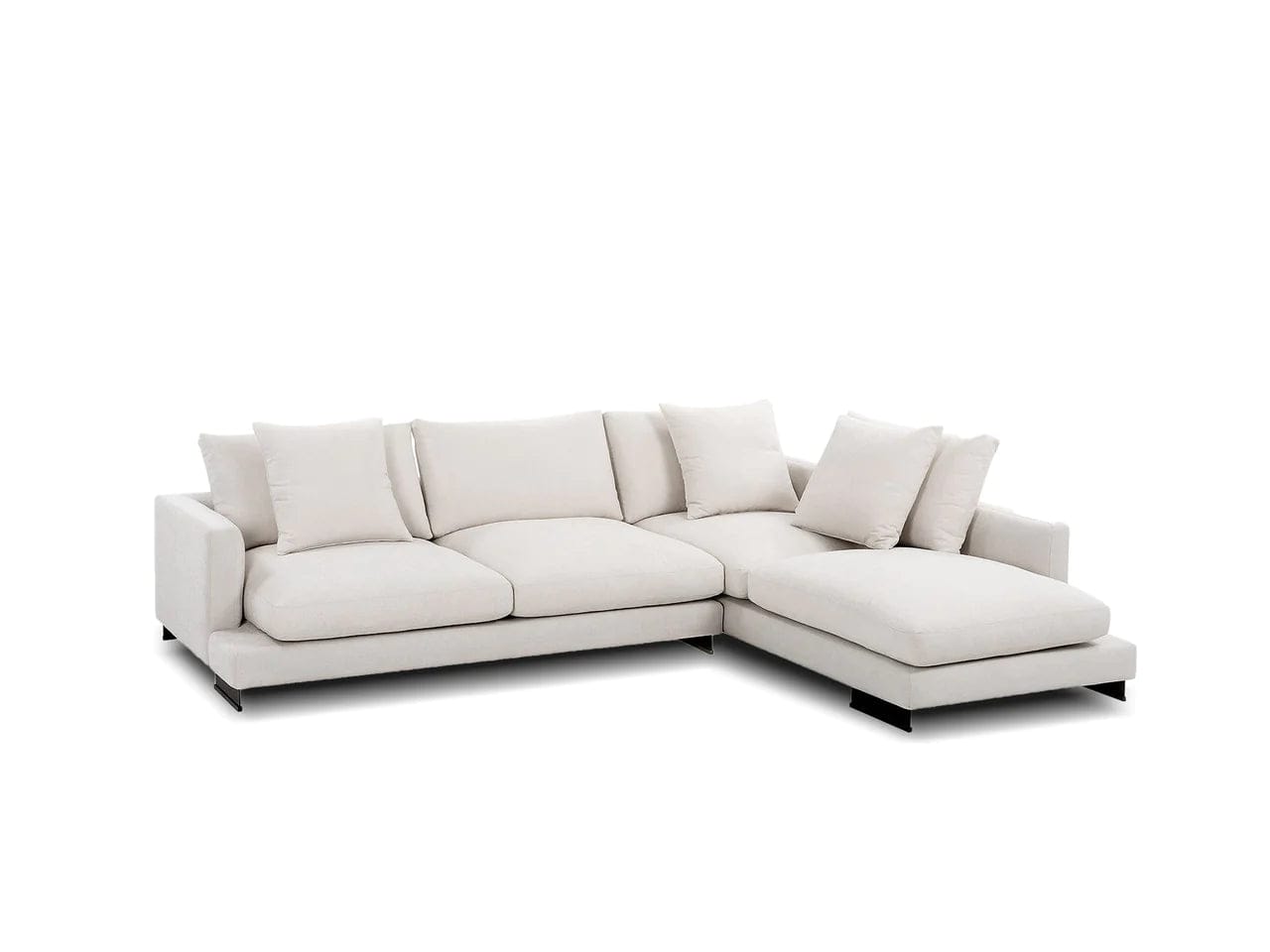 Mobital USA Weekender Lsf/Rsf Chaise Sectional Eggshell Fabric - Essential Livingroom
