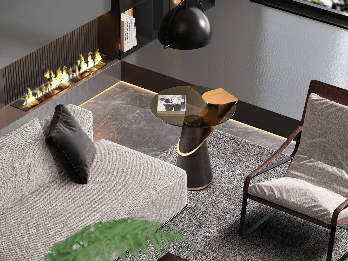 Whiteline Zaria Side Table ST1896-BLK - Essential Livingroom