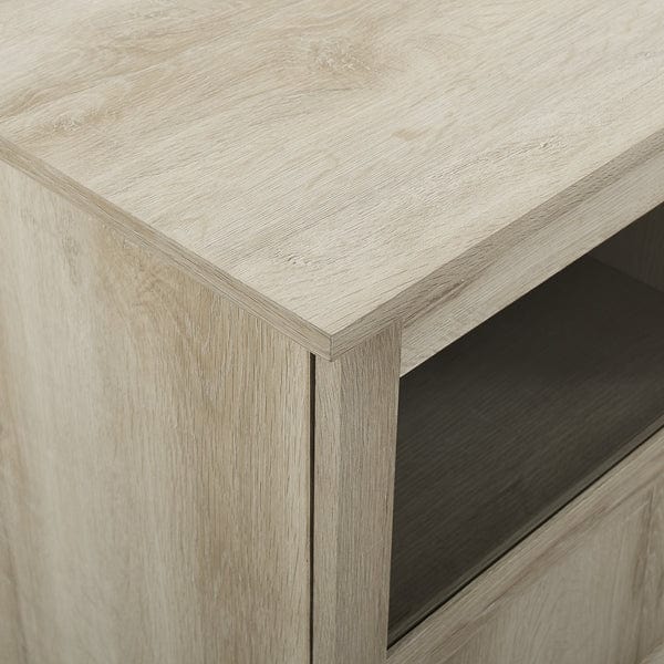 Walker Edison Goodwin 70" TV Console with Glass and Wood 4 Panel Doors