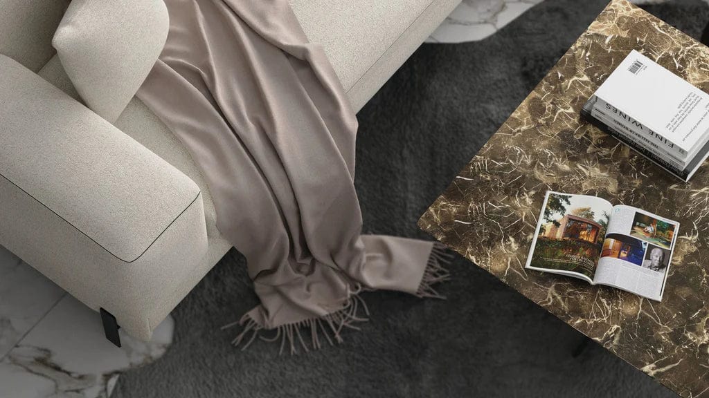 Mobital USA Navajo 39" Square Coffee Table Dark Emperador Marblee WCO-NAVA-DEMP-SQPCB - Essential Livingroom