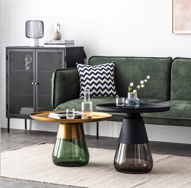 Mobital USA Duverre End Table Powder Coated Matte Black Aluminum Top  WEN-DUVE-MBLA-SMOK - Essential Livingroom