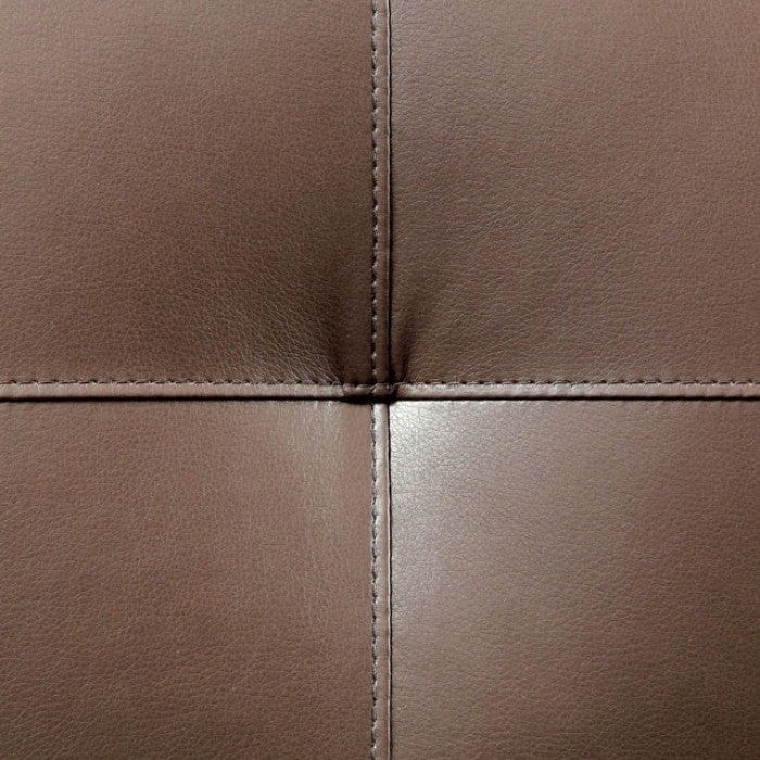 Furniture of America Noah Contemporary Faux Leather L-Shape Sectional in Brown IDF-6268BR