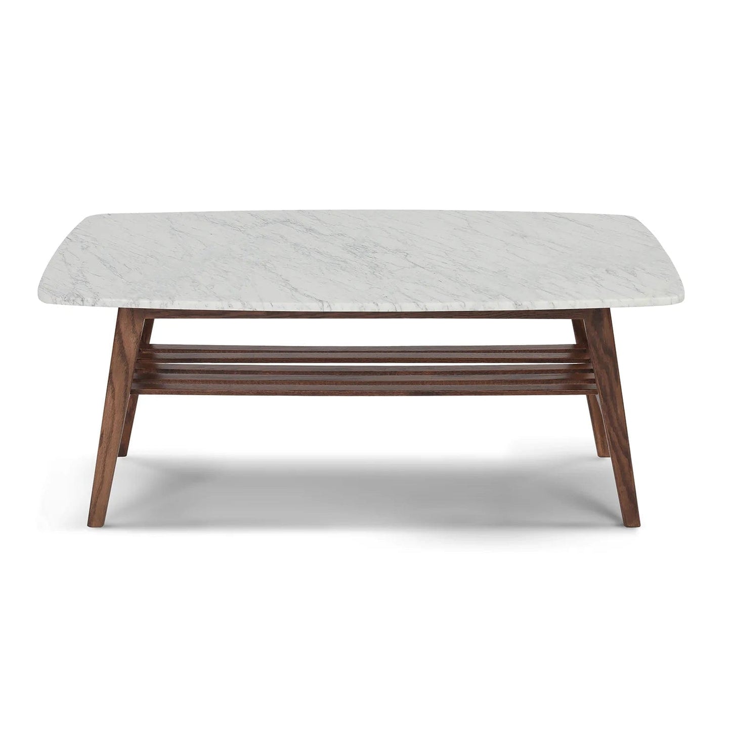 The Bianco Collection Laura 43" Rectangular Italian Carrara White Marble Coffee Table
