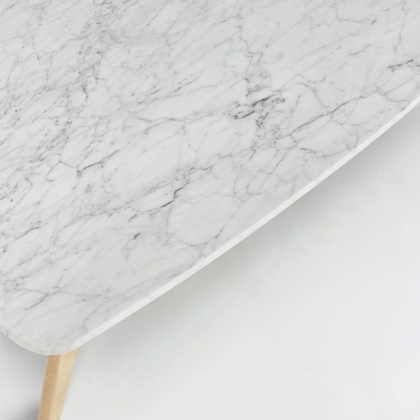 The Bianco Collection Laura 43" Rectangular Italian Carrara White Marble Coffee Table
