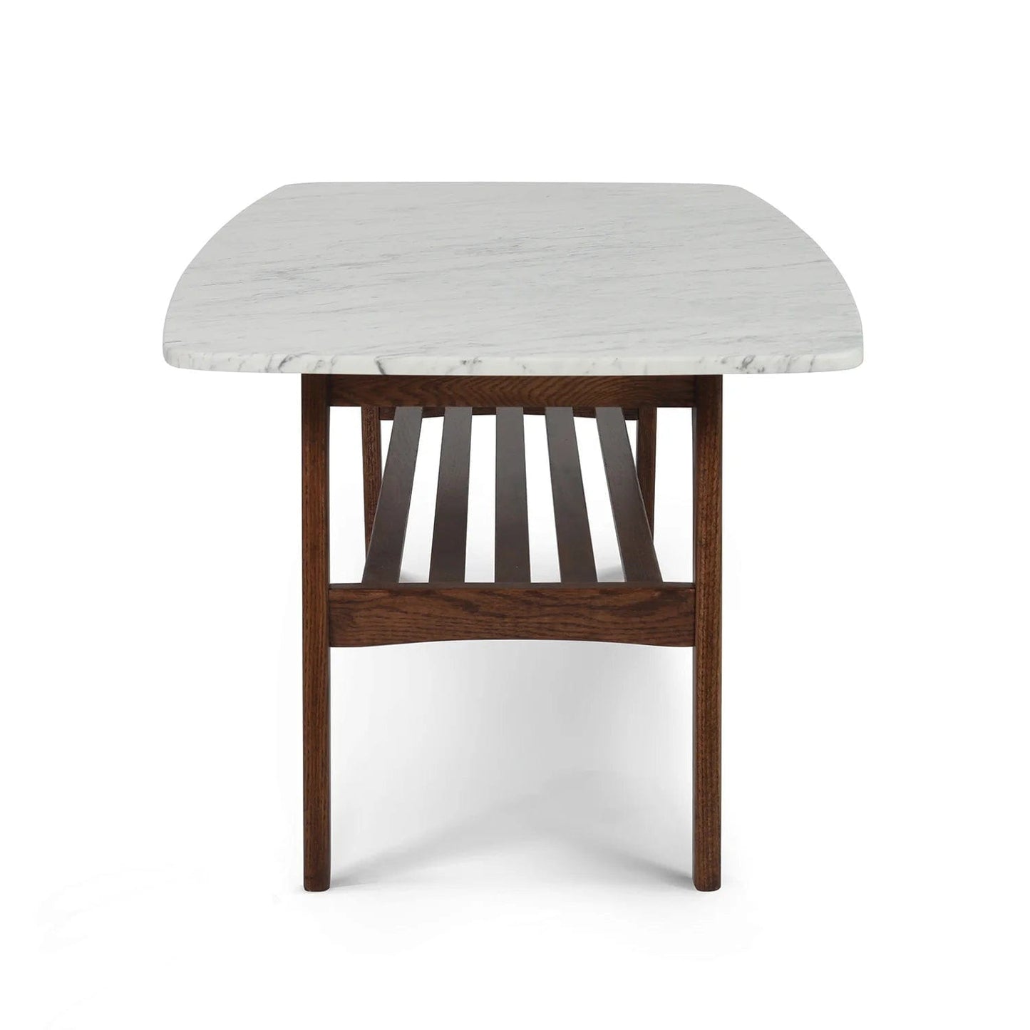 The Bianco Collection Laura 43" Rectangular Italian Carrara White Marble Coffee Table