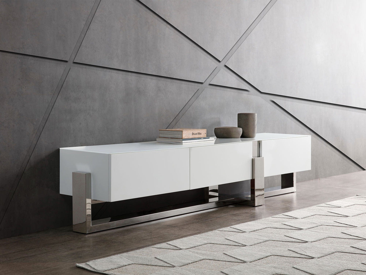 Whiteline Blake TV Unit EC1439-WHT - Essential Livingroom