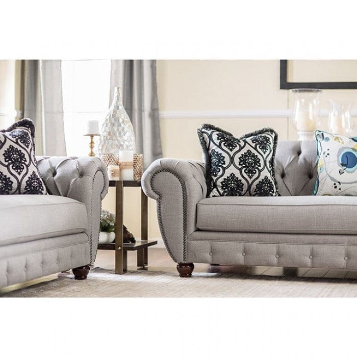 Furniture of America Oscar Transitional Tufted Sofa