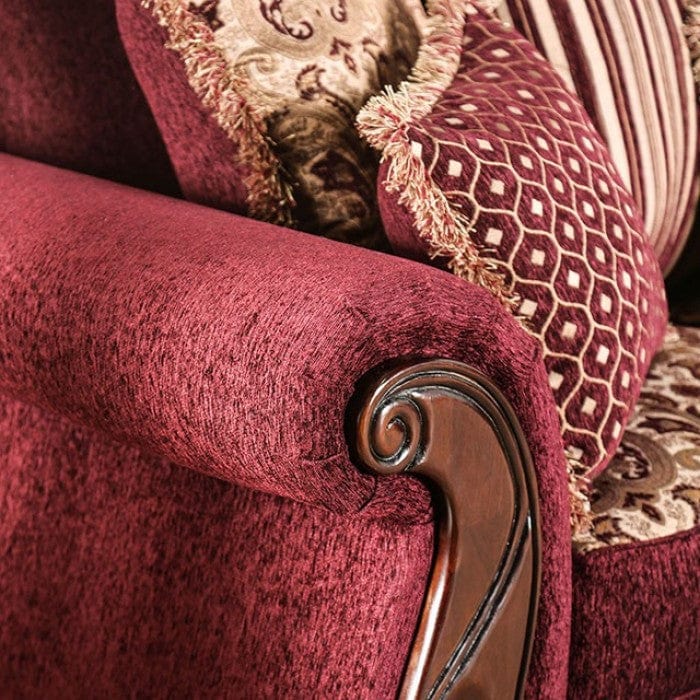 Furniture of America Merzen Traditional Fabric Upholstered Loveseat