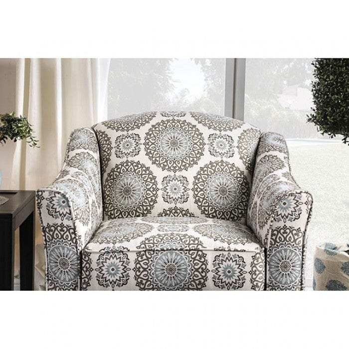 Furniture of America Pearce Transitional Floral Pattern Arm Chair IDF-8141-CH-FL