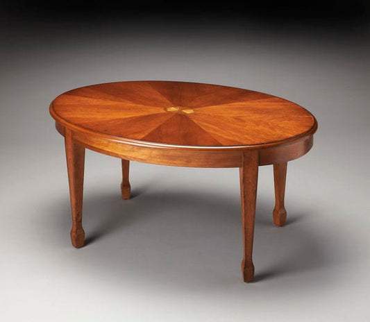 Butler Specialty Company Clayton Oval Wood Coffee Table, Medium Brown 1234101