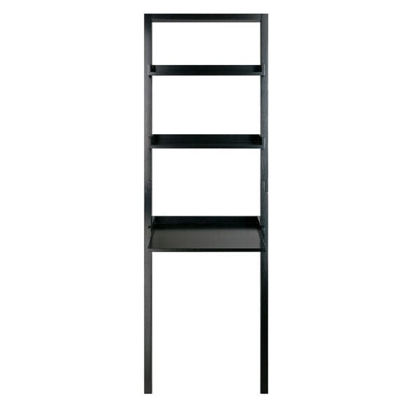 Winsome Bellamy 3-Pc Leaning Desk & Shelf Set, Black 29335 - Essential Livingroom