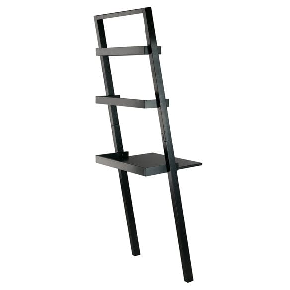 Winsome Bellamy 3-Pc Leaning Desk & Shelf Set, Black 29335 - Essential Livingroom
