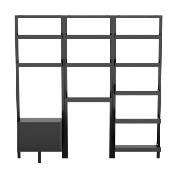 Winsome Bellamy 3-Pc Leaning Desk & Shelf Set, Black 29335 - Essential Livingroom