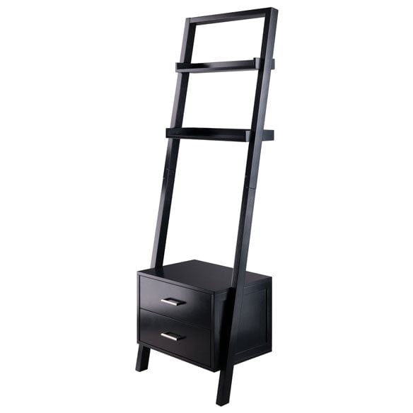 Winsome Bellamy 3-Pc Leaning Desk & Shelf Set, Black 29335 - Essential Livingroom