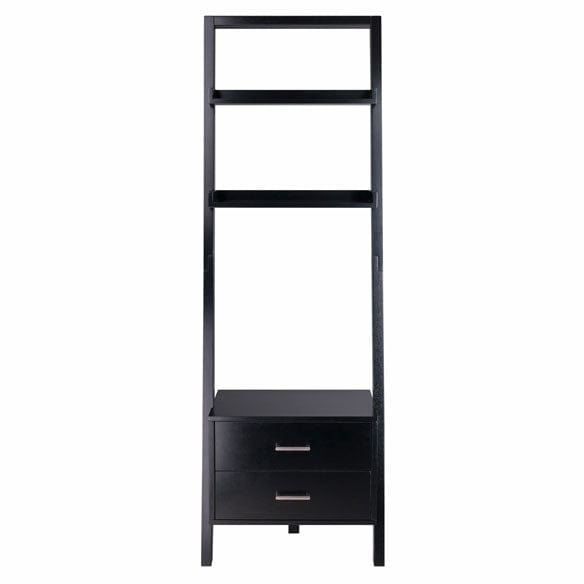Winsome Bellamy 3-Pc Leaning Desk & Shelf Set, Black 29335 - Essential Livingroom