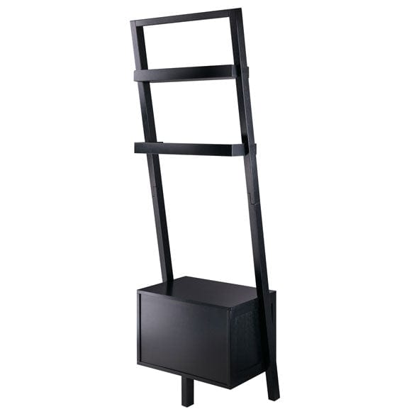 Winsome Bellamy 3-Pc Leaning Desk & Shelf Set, Black 29335 - Essential Livingroom
