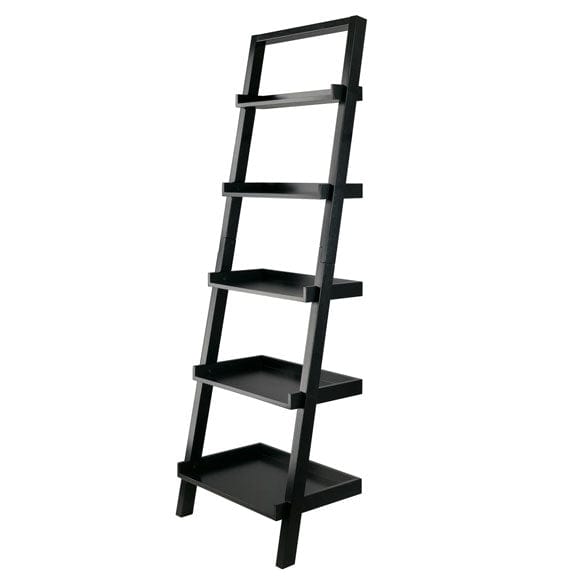 Winsome Bellamy 3-Pc Leaning Desk & Shelf Set, Black 29335 - Essential Livingroom