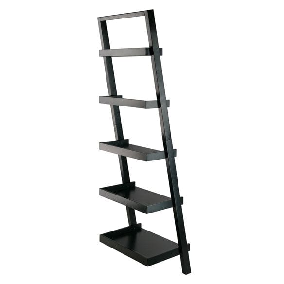 Winsome Bellamy 3-Pc Leaning Desk & Shelf Set, Black 29335 - Essential Livingroom