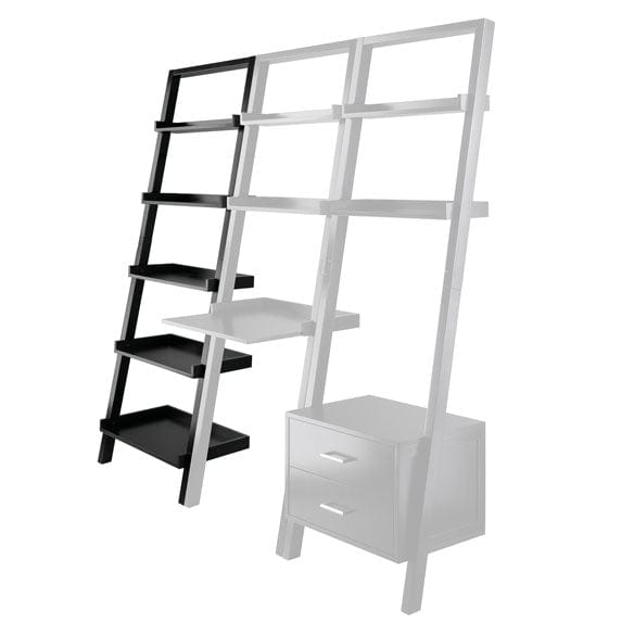 Winsome Bellamy 3-Pc Leaning Desk & Shelf Set, Black 29335 - Essential Livingroom