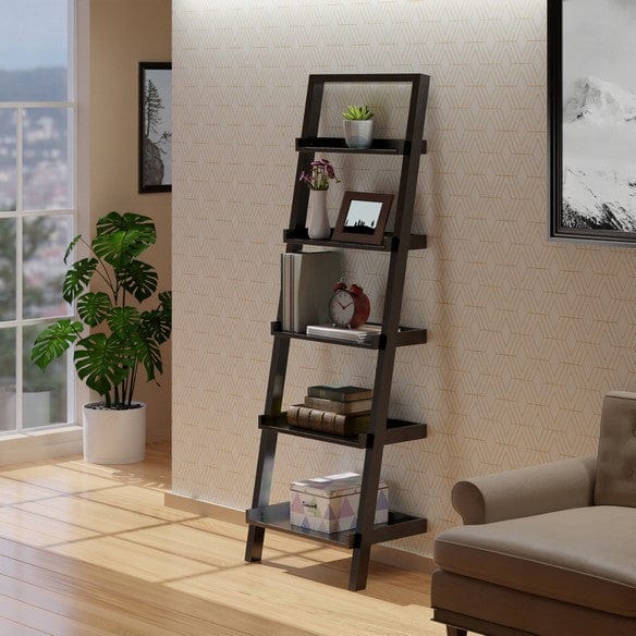 Winsome Bellamy 3-Pc Leaning Desk & Shelf Set, Black 29335 - Essential Livingroom