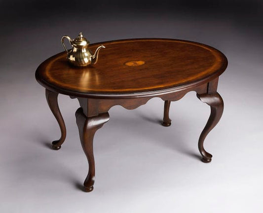 Butler Specialty Company Grace Oval 4 Legs Coffee Table, Dark Brown 3012024
