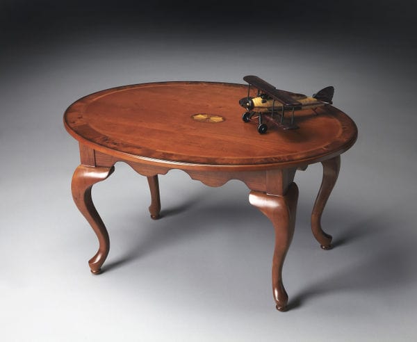 Butler Specialty Company Grace Oval 4 Legs Coffee Table, Medium Brown 3012101