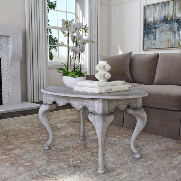 Butler Specialty Company Grace Oval 4 Legs Coffee Table, Gray 3012418