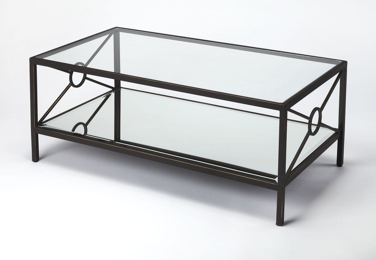 Butler Specialty Company Metropolis Metal & Mirrored Coffee Table, Black 3943025