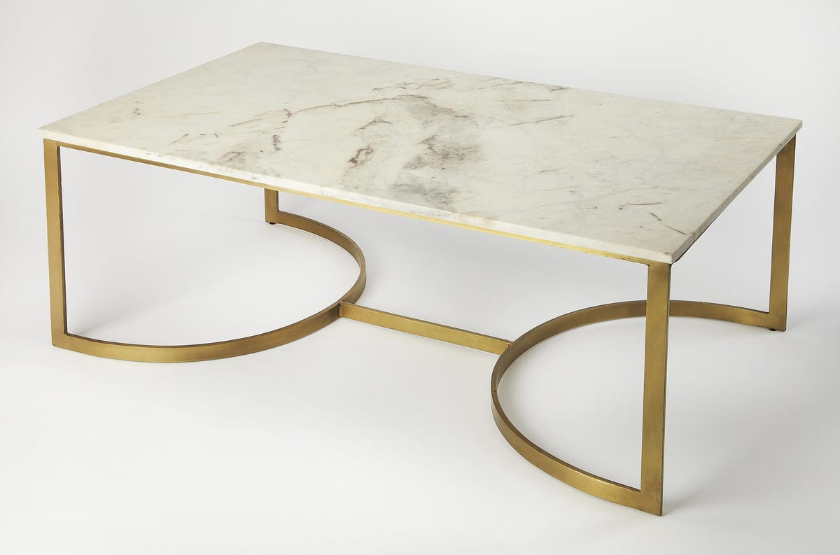 Butler Specialty Company Corsini Marble & Metal Coffee Table, Multi-Color 4446389