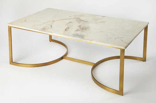 Butler Specialty Company Corsini Marble & Metal Coffee Table, Multi-Color 4446389