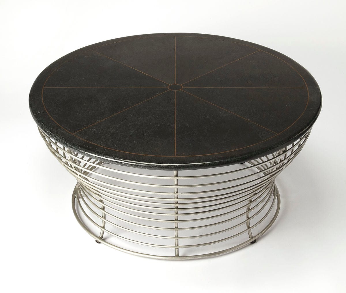 Butler Specialty Company Fleming Fossil Stone & Metal Coffee Table, Black 5274025