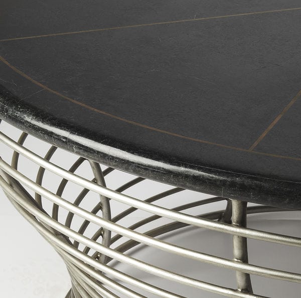 Butler Specialty Company Fleming Fossil Stone & Metal Coffee Table, Black 5274025