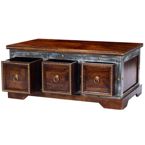 Butler Specialty Company Tennor Wood & Hand Painted Storage Coffee Table, Medium Brown 5480290