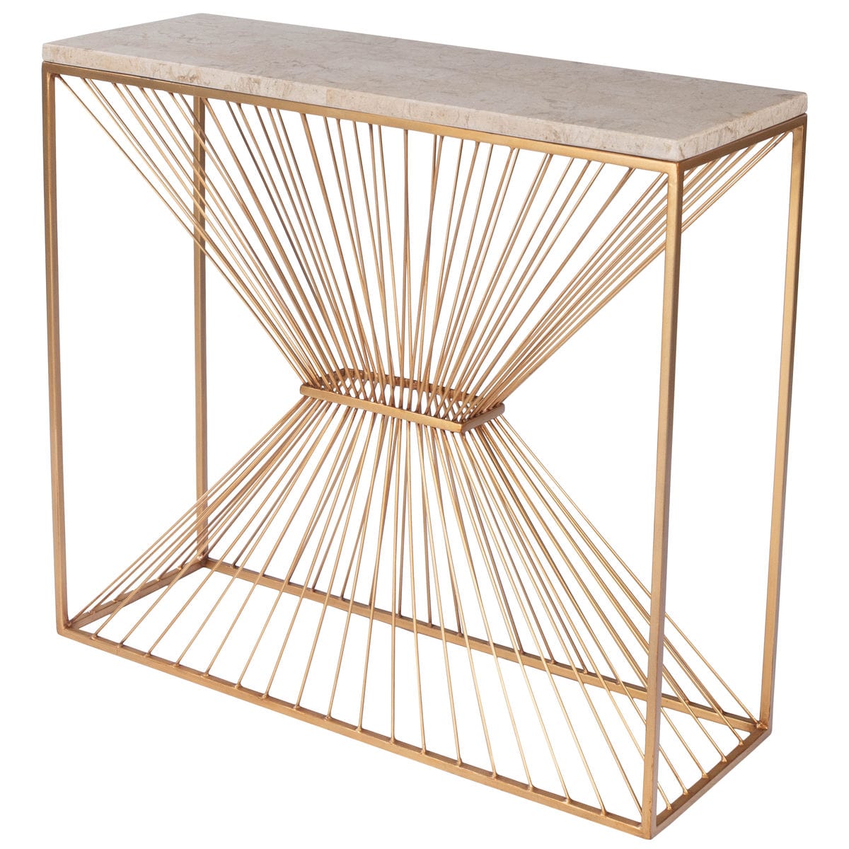 Butler Specialty Company Cosmo Fossil Stone & Metal Console Table, Gold 5485350