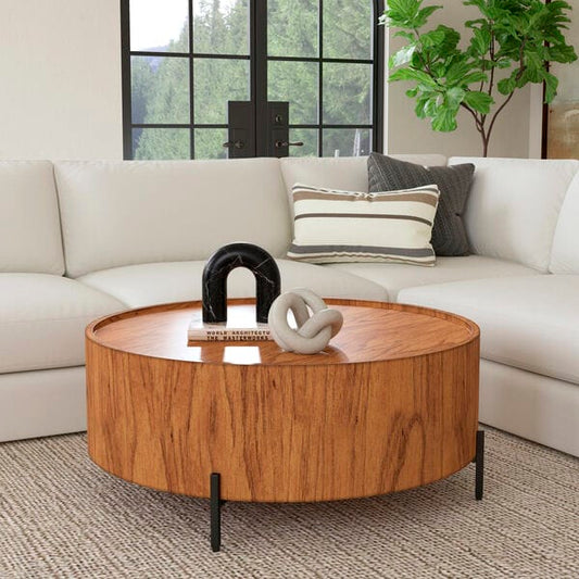 Butler Specialty Company Tori Round Coffee Table, Medium Brown 5514274