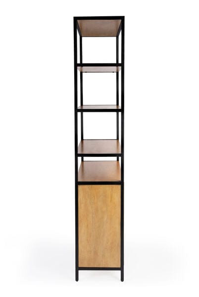 Butler Specialty Company Hans 35.25" W x 84.25"H Etagere Bookcase with open storage, Light Brown 5554419