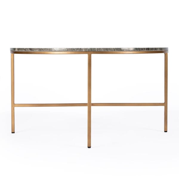 Butler Specialty Company Grafton Marble Round Coffee Table, Gold, Gray 5628025