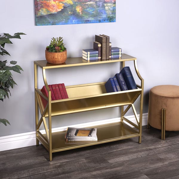 Butler Specialty Company Keats Library 2 Tier 36"W Bookcase, Gold 6112330