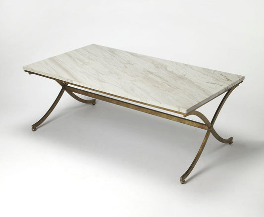 Butler Specialty Company Pamina Marble Coffee Table, Gold 9322355