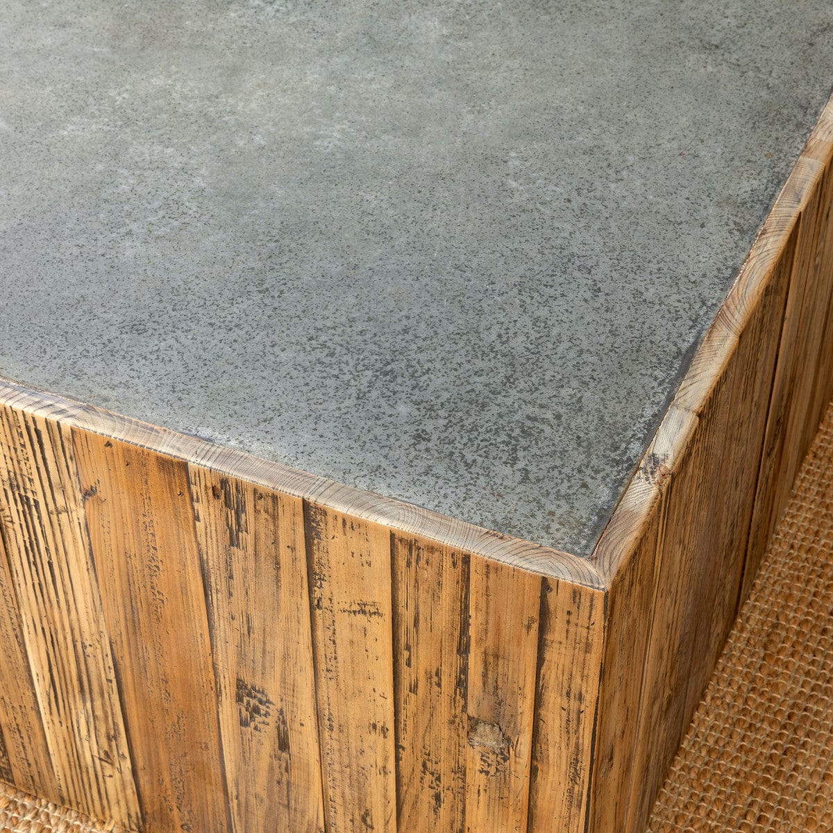 Parkhill Aged Zinc Top Platform Coffee Table EFT06097
