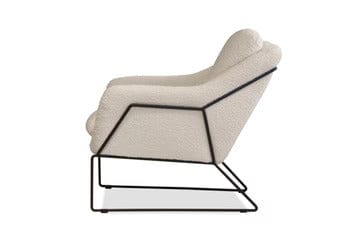 Mobital USA Jasper Lounge Chair Cream Boucle Fabric, Black Iron Frame LCH-JASP-CRBO-BLAC2 - Essential Livingroom