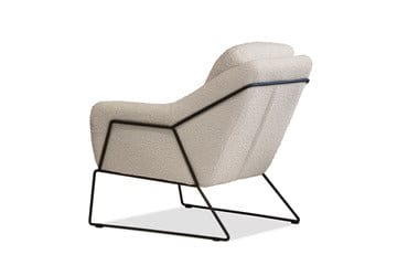 Mobital USA Jasper Lounge Chair Cream Boucle Fabric, Black Iron Frame LCH-JASP-CRBO-BLAC2 - Essential Livingroom