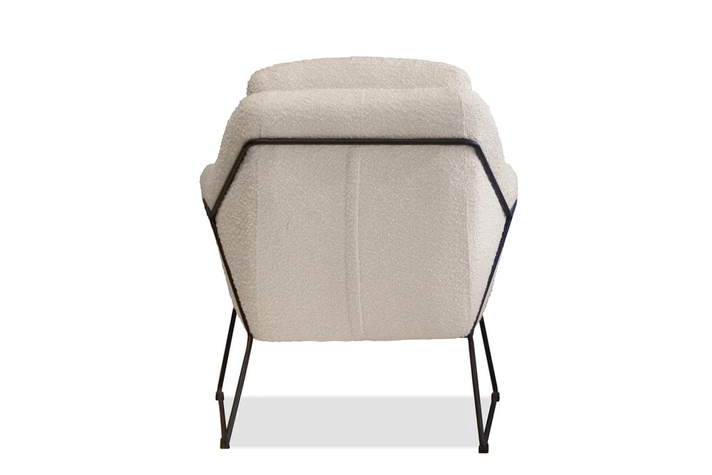 Mobital USA Jasper Lounge Chair Cream Boucle Fabric, Black Iron Frame LCH-JASP-CRBO-BLAC2 - Essential Livingroom