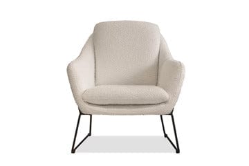 Mobital USA Jasper Lounge Chair Cream Boucle Fabric, Black Iron Frame LCH-JASP-CRBO-BLAC2 - Essential Livingroom