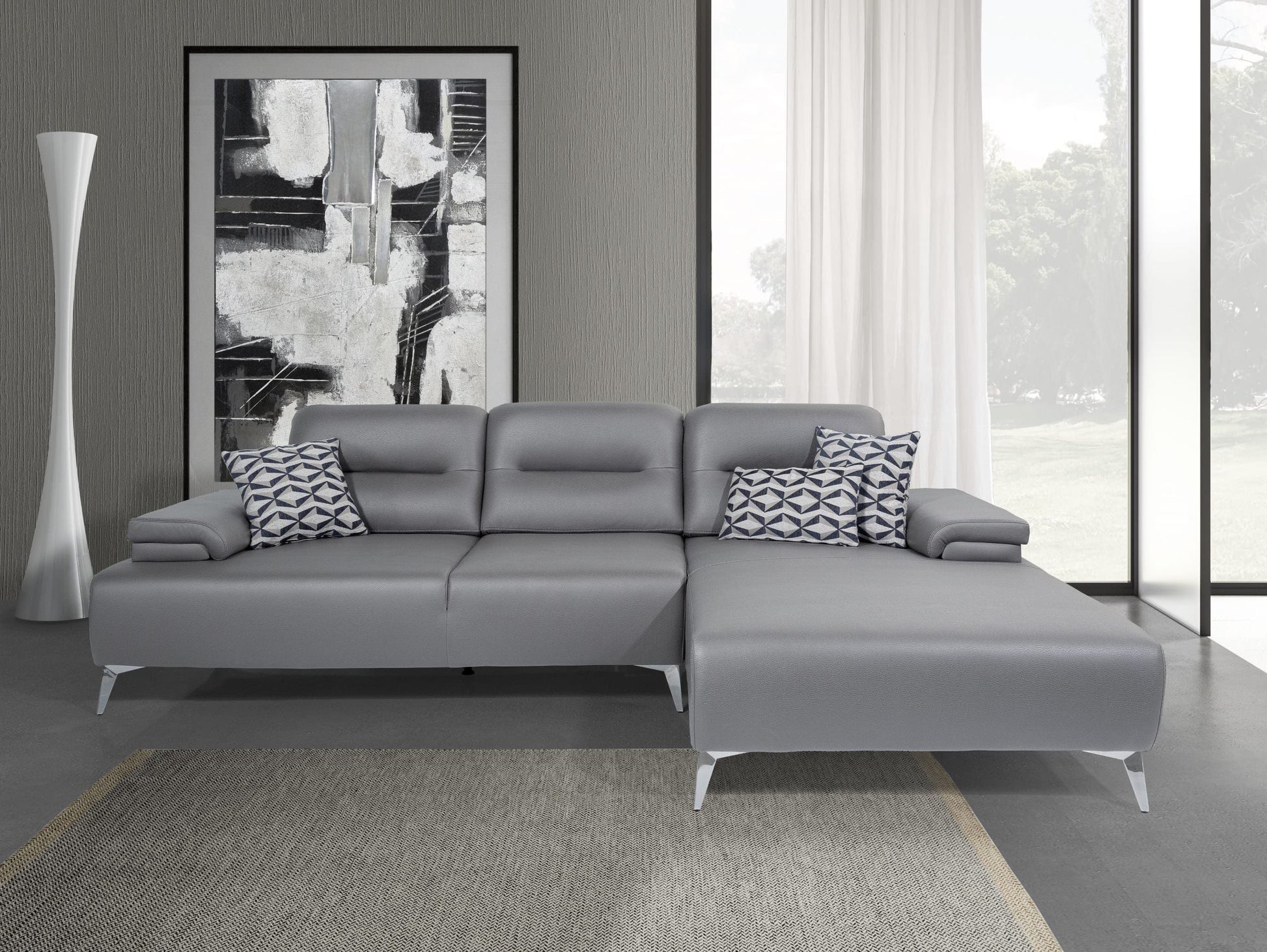 Whiteline Ruslan Sectional SR1759-LGRY - Essential Livingroom