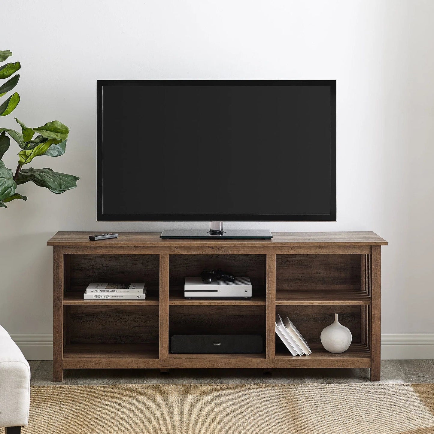 Walker Edison 58" Slatted Side Wood Console