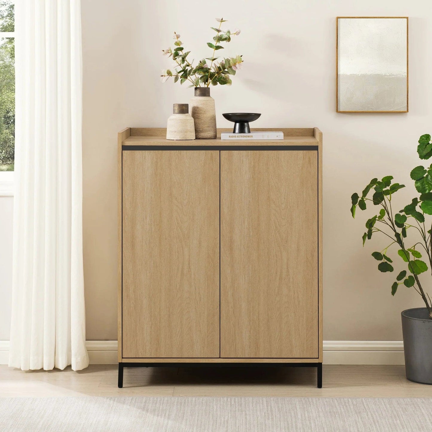 Walker Edison Contemporary Minimalist 2-Door Accent Cabinet