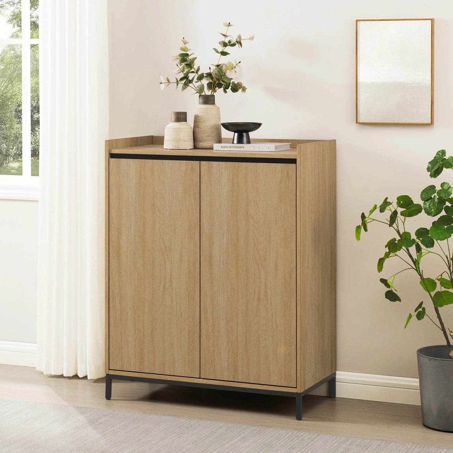 Walker Edison Contemporary Minimalist 2-Door Accent Cabinet