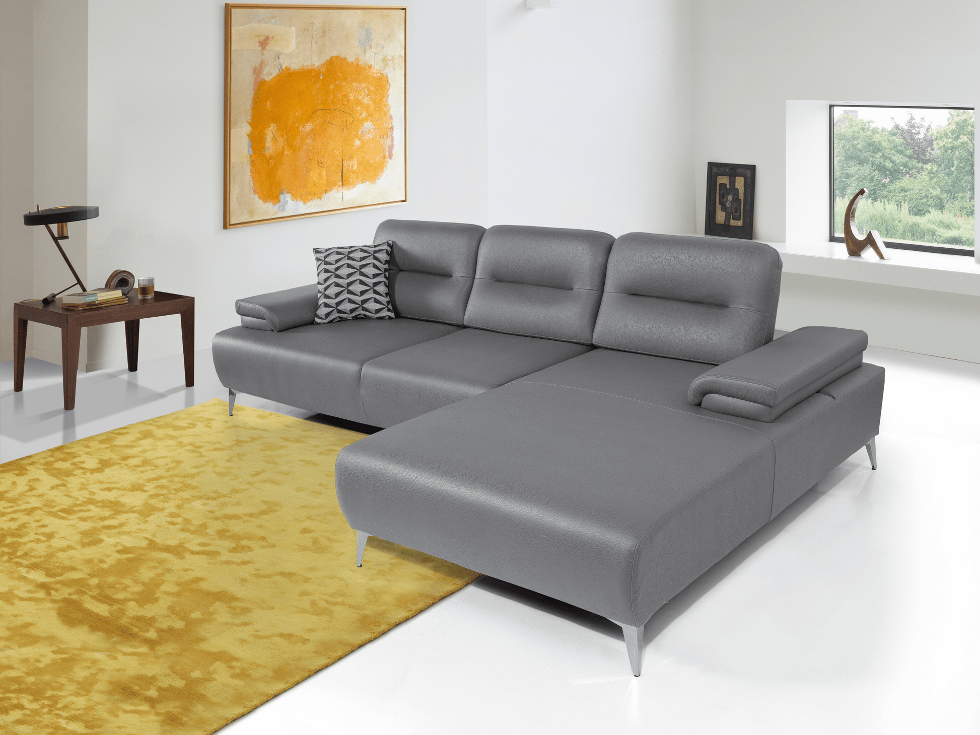Whiteline Ruslan Sectional SR1759-LGRY - Essential Livingroom