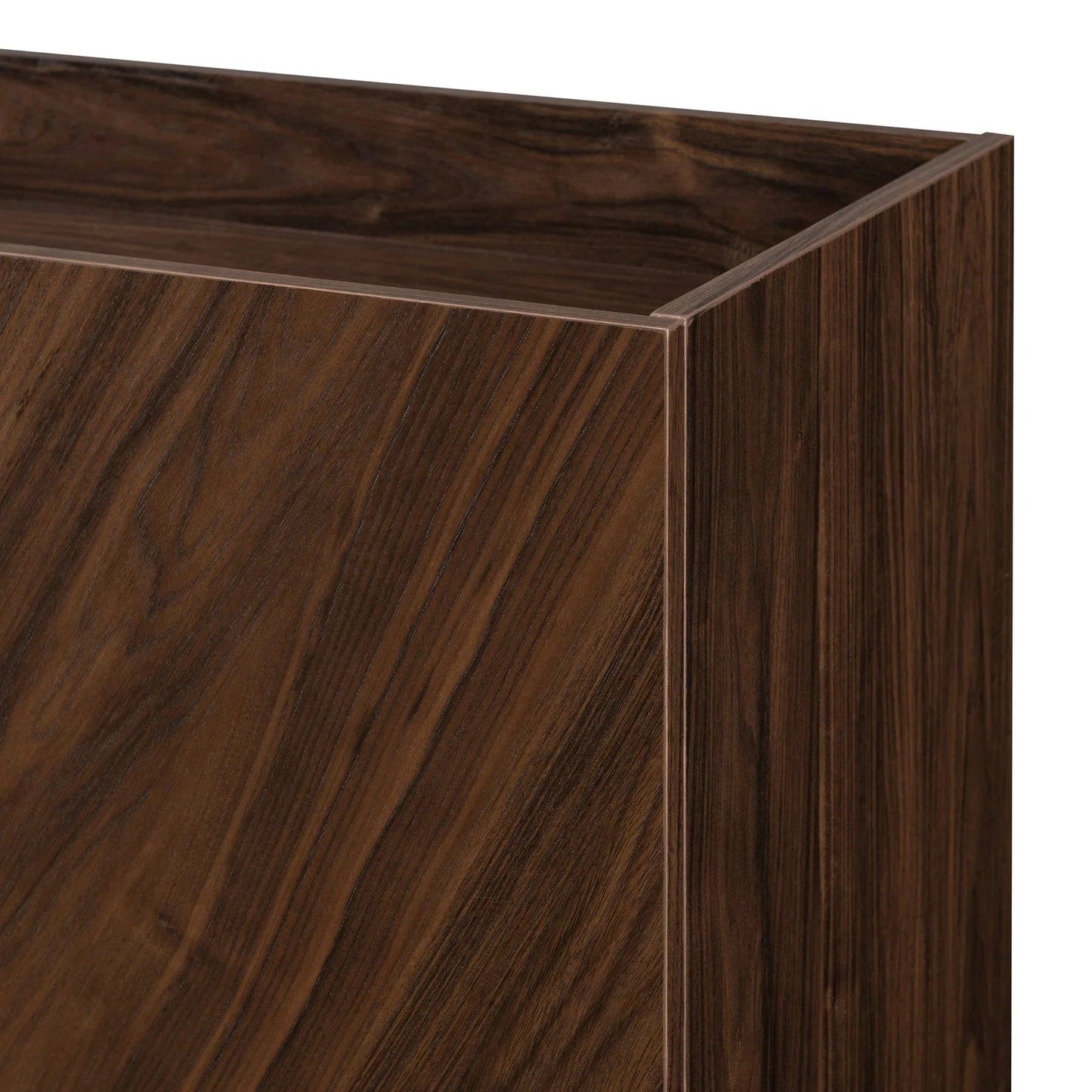Walker Edison Contemporary Bookmatch-Doors Tall Accent Cabinet with Inset Top